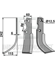 KUH-71L Nóż glebogryzarki, lewy KUH-71L.97