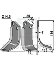 KUH-95R Nóż glebogryzarki, prawy KUH-95R.97