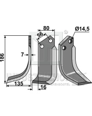 KUH-96L Nóż glebogryzarki, lewy KUH-96L.97