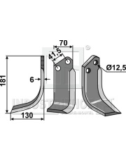 KUH-97L Nóż glebogryzarki, lewy KUH-97L.97
