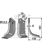 KUH-98R Nóż glebogryzarki, prawy KUH-98R.97