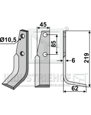 MAB-10R Nóż glebogryzarki, prawy MAB-10R.97