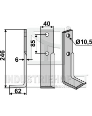 MAB-17L Nóż glebogryzarki, lewy MAB-17L.97