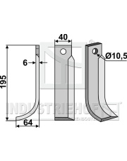MAG-03L Nóż glebogryzarki, lewy MAG-03L.97