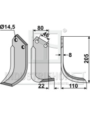 MAL-01R Nóż glebogryzarki, prawy MAL-01R.97