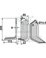MAL-03L Nóż glebogryzarki, lewy MAL-03L.97