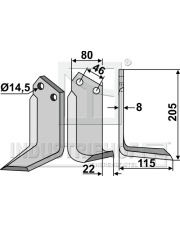 MAL-03R Nóż glebogryzarki, prawy MAL-03R.97