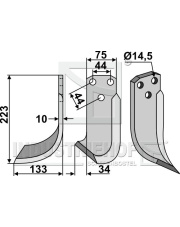 MAL-04L Nóż glebogryzarki, lewy MAL-04L.97