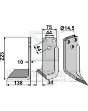 MAL-05L Nóż glebogryzarki, lewy MAL-05L.97