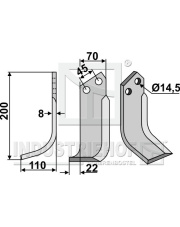MAL-06L Nóż glebogryzarki, lewy MAL-06L.97