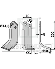MAL-06R Nóż glebogryzarki, prawy MAL-06R.97