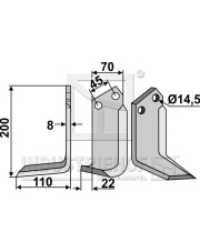 MAL-07L Nóż glebogryzarki, lewy MAL-07L.97