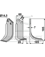 MAL-08R Nóż glebogryzarki, prawy MAL-08R.97