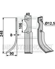 MAL-10L Nóż glebogryzarki, lewy MAL-10L.97