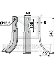MAL-10R Nóż glebogryzarki, prawy MAL-10R.97