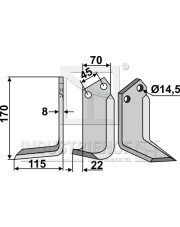 MAL-13L Nóż glebogryzarki, lewy MAL-13L.97