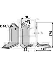 MAL-13R Nóż glebogryzarki, prawy MAL-13R.97