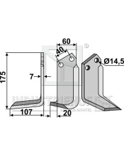 MAL-20L Nóż glebogryzarki, lewy MAL-20L.97