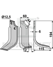 MAS-01R Nóż glebogryzarki, prawy MAS-01R.97