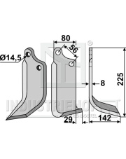 MAS-03R Nóż glebogryzarki, prawy MAS-03R.97