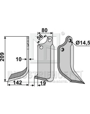 MAS-05L Nóż glebogryzarki, lewy MAS-05L.97