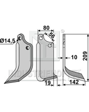 MAS-05R Nóż glebogryzarki, prawy MAS-05R.97