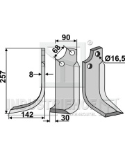 MAS-06L Nóż glebogryzarki, lewy MAS-06L.97