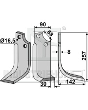 MAS-06R Nóż glebogryzarki, prawy MAS-06R.97
