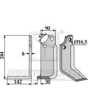 MAS-07L Nóż glebogryzarki, lewy MAS-07L.97