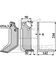 MAS-07R Nóż glebogryzarki, prawy MAS-07R.97