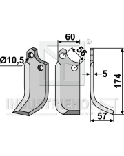 MAS-08R Nóż glebogryzarki, prawy MAS-08R.97