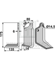 MAS-11L Nóż glebogryzarki, lewy MAS-11L.97