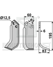 MAS-12R Nóż glebogryzarki, prawy MAS-12R.97