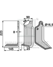 MAS-15L Nóż glebogryzarki, lewy MAS-15L.97