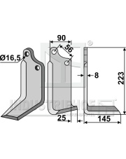 MAS-15R Nóż glebogryzarki, prawy MAS-15R.97