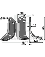 MAS-27R Nóż glebogryzarki, prawy MAS-27R.97
