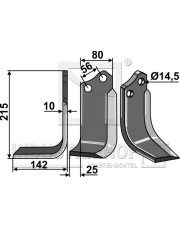MAS-28L Nóż glebogryzarki, lewy MAS-28L.97