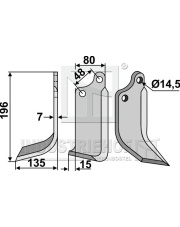 MAS-37L Nóż glebogryzarki, lewy MAS-37L.97