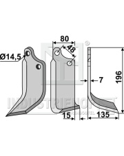 MAS-37R Nóż glebogryzarki, prawy MAS-37R.97