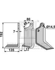 MAS-38L Nóż glebogryzarki, lewy MAS-38L.97