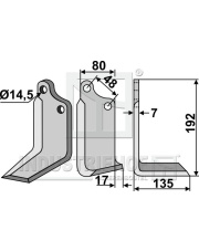 MAS-38R Nóż glebogryzarki, prawy MAS-38R.97