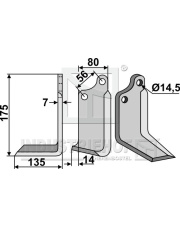 MAS-45L Nóż glebogryzarki, lewy MAS-45L.97