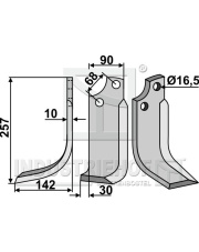 MAS-48L Nóż glebogryzarki, lewy MAS-48L.97