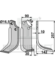 MAS-48R Nóż glebogryzarki, prawy MAS-48R.97