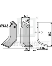 MAS-52R Nóż glebogryzarki, prawy MAS-52R.97