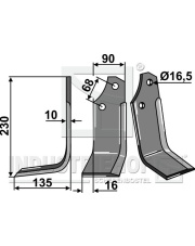 MAS-59L Nóż glebogryzarki, lewy MAS-59L.97