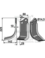 MAS-76L Nóż glebogryzarki, lewy MAS-76L.97