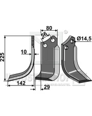MAS-76RL Nóż glebogryzarki, lewy MAS-76RL.97