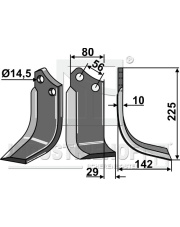 MAS-76RR Nóż glebogryzarki, prawy MAS-76RR.97
