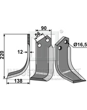 MAS-81L Nóż glebogryzarki, lewy MAS-81L.97